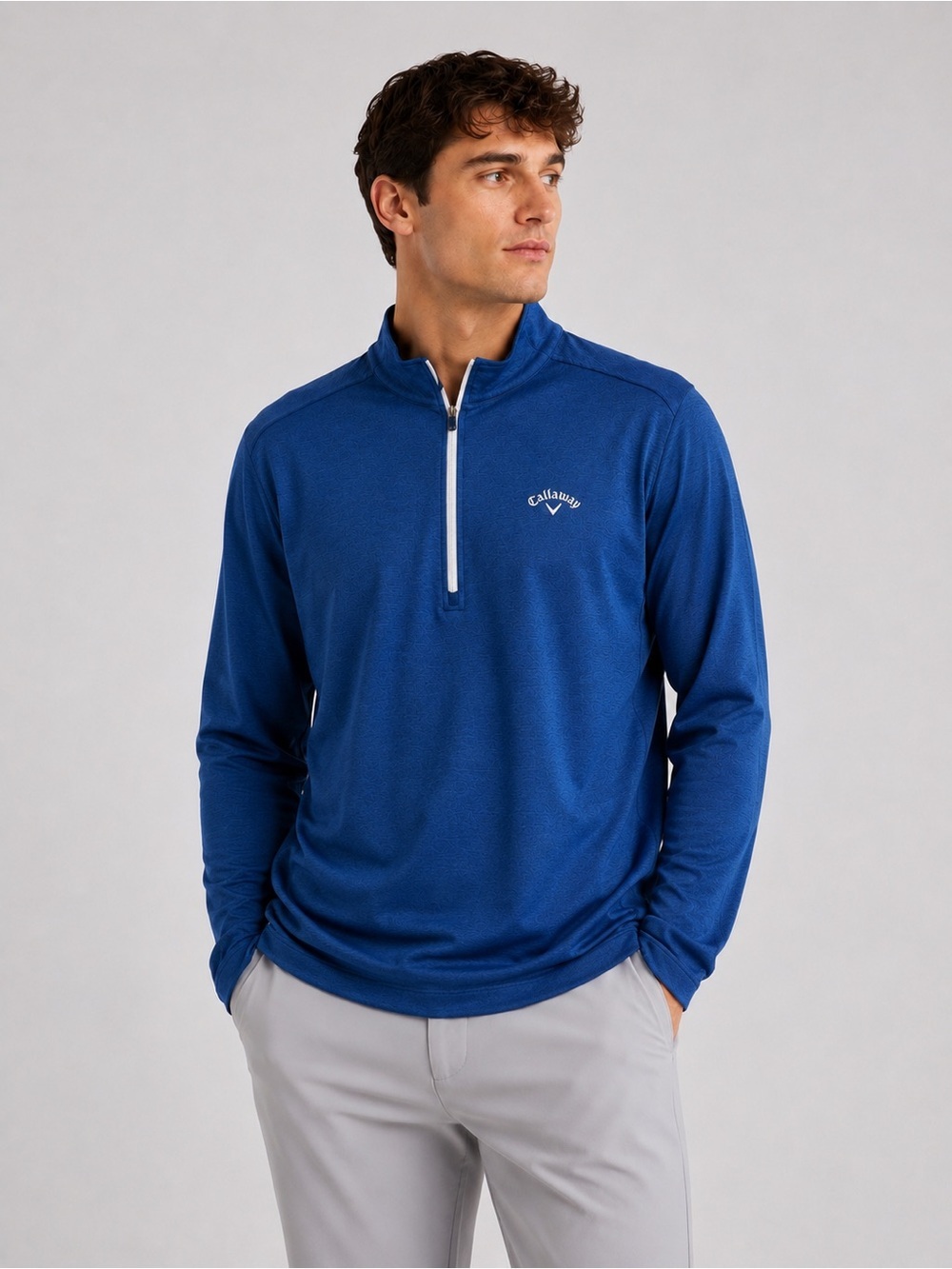 Callaway Men’s Blue Quarter Zip Pullover Athletic Golf Sweater Size Medium